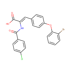 O=C(O)/C(=C/c1ccc(Oc2ccccc2Br)cc1)NC(=O)c1ccc(Cl)cc1 ZINC000028466199