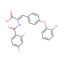 O=C(O)/C(=C/c1ccc(Oc2ccccc2Br)cc1)NC(=O)c1ccc(F)cc1F ZINC000028474970