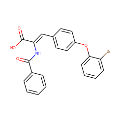 O=C(O)/C(=C/c1ccc(Oc2ccccc2Br)cc1)NC(=O)c1ccccc1 ZINC000011086258