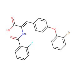 O=C(O)/C(=C/c1ccc(Oc2ccccc2Br)cc1)NC(=O)c1ccccc1F ZINC000028472980