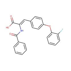 O=C(O)/C(=C/c1ccc(Oc2ccccc2F)cc1)NC(=O)c1ccccc1 ZINC000028522850