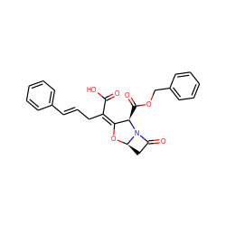 O=C(O)/C(C/C=C/c1ccccc1)=C1/O[C@@H]2CC(=O)N2[C@@H]1C(=O)OCc1ccccc1 ZINC000116194274