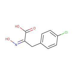 O=C(O)/C(Cc1ccc(Cl)cc1)=N\O ZINC000306309765