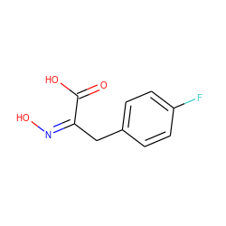 O=C(O)/C(Cc1ccc(F)cc1)=N\O ZINC000307368883