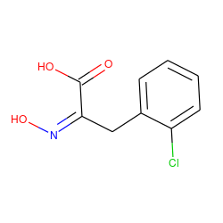 O=C(O)/C(Cc1ccccc1Cl)=N\O ZINC000307527219