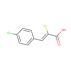 O=C(O)/C(S)=C/c1ccc(Cl)cc1 ZINC000000097565