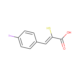 O=C(O)/C(S)=C/c1ccc(I)cc1 ZINC000100031408