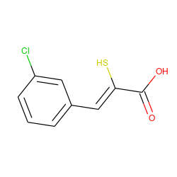 O=C(O)/C(S)=C/c1cccc(Cl)c1 ZINC000102314309