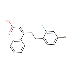 O=C(O)/C=C(/CCc1ccc(Br)cc1F)c1ccccc1 ZINC000043059931