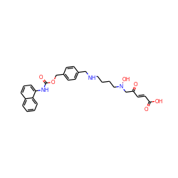 O=C(O)/C=C/C(=O)CN(O)CCCCNCc1ccc(COC(=O)Nc2cccc3ccccc23)cc1 ZINC000473120744