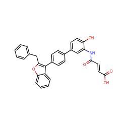 O=C(O)/C=C/C(=O)Nc1cc(-c2ccc(-c3c(Cc4ccccc4)oc4ccccc34)cc2)ccc1O ZINC000013806781