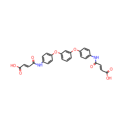 O=C(O)/C=C/C(=O)Nc1ccc(Oc2cccc(Oc3ccc(NC(=O)/C=C/C(=O)O)cc3)c2)cc1 ZINC000002924824