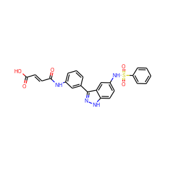 O=C(O)/C=C/C(=O)Nc1cccc(-c2n[nH]c3ccc(NS(=O)(=O)c4ccccc4)cc23)c1 ZINC001772587413