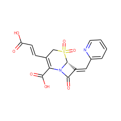 O=C(O)/C=C/C1=C(C(=O)O)N2C(=O)/C(=C/c3ccccn3)[C@H]2S(=O)(=O)C1 ZINC000027997300