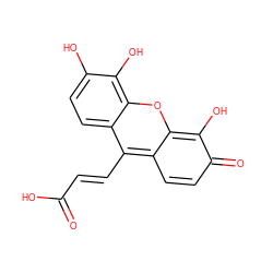 O=C(O)/C=C/c1c2ccc(=O)c(O)c-2oc2c(O)c(O)ccc12 ZINC000003954334