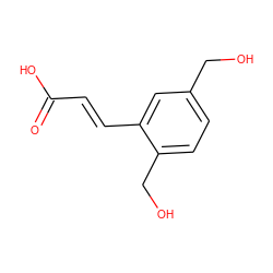 O=C(O)/C=C/c1cc(CO)ccc1CO ZINC000029057116