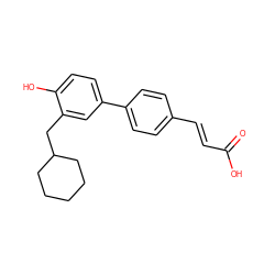 O=C(O)/C=C/c1ccc(-c2ccc(O)c(CC3CCCCC3)c2)cc1 ZINC000028463728