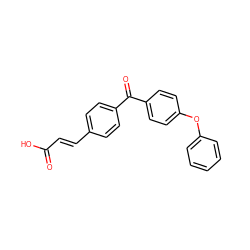 O=C(O)/C=C/c1ccc(C(=O)c2ccc(Oc3ccccc3)cc2)cc1 ZINC000013679792