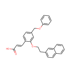 O=C(O)/C=C/c1ccc(COc2ccccc2)cc1OCCc1ccc2ccccc2c1 ZINC000038449675