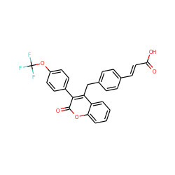 O=C(O)/C=C/c1ccc(Cc2c(-c3ccc(OC(F)(F)F)cc3)c(=O)oc3ccccc23)cc1 ZINC000299850670