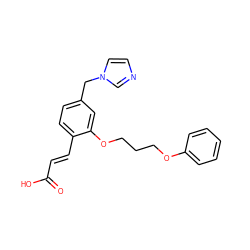 O=C(O)/C=C/c1ccc(Cn2ccnc2)cc1OCCCOc1ccccc1 ZINC000045356235