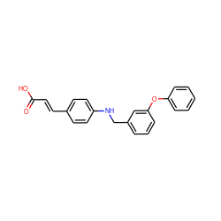 O=C(O)/C=C/c1ccc(NCc2cccc(Oc3ccccc3)c2)cc1 ZINC000040563704