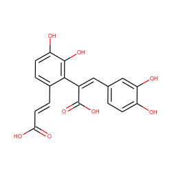 O=C(O)/C=C/c1ccc(O)c(O)c1/C(=C/c1ccc(O)c(O)c1)C(=O)O ZINC000040974130