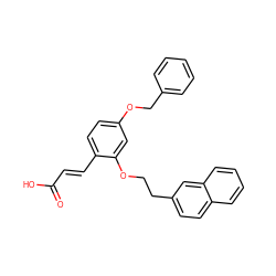 O=C(O)/C=C/c1ccc(OCc2ccccc2)cc1OCCc1ccc2ccccc2c1 ZINC000045386903