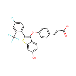 O=C(O)/C=C/c1ccc(Oc2c(-c3ccc(F)cc3C(F)(F)F)sc3cc(O)ccc23)cc1 ZINC000221285009