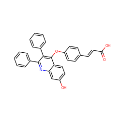 O=C(O)/C=C/c1ccc(Oc2c(-c3ccccc3)c(-c3ccccc3)nc3cc(O)ccc23)cc1 ZINC000101028643