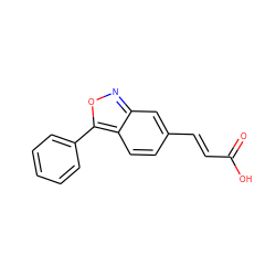 O=C(O)/C=C/c1ccc2c(-c3ccccc3)onc2c1 ZINC000002707135