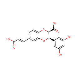 O=C(O)/C=C/c1ccc2c(c1)O[C@H](c1cc(O)cc(O)c1)[C@H](C(=O)O)O2 ZINC000073240659