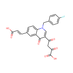 O=C(O)/C=C/c1ccc2c(c1)c(=O)c(C(=O)CC(=O)C(=O)O)cn2Cc1ccc(F)cc1 ZINC000102890069