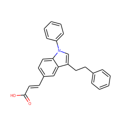 O=C(O)/C=C/c1ccc2c(c1)c(CCc1ccccc1)cn2-c1ccccc1 ZINC000141867428