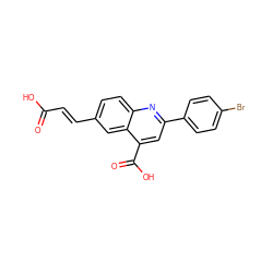 O=C(O)/C=C/c1ccc2nc(-c3ccc(Br)cc3)cc(C(=O)O)c2c1 ZINC000027628106