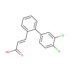 O=C(O)/C=C/c1ccccc1-c1ccc(Cl)c(Cl)c1 ZINC000013554022