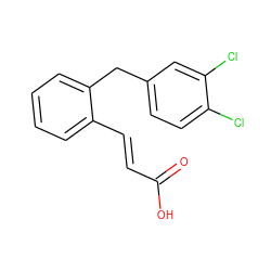 O=C(O)/C=C/c1ccccc1Cc1ccc(Cl)c(Cl)c1 ZINC000027865363