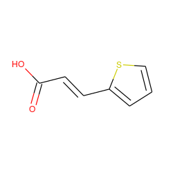 O=C(O)/C=C/c1cccs1 ZINC000000154897