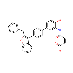 O=C(O)/C=C\C(=O)Nc1cc(-c2ccc(-c3c(Cc4ccccc4)oc4ccccc34)cc2)ccc1O ZINC000028757970