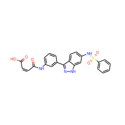 O=C(O)/C=C\C(=O)Nc1cccc(-c2n[nH]c3cc(NS(=O)(=O)c4ccccc4)ccc23)c1 ZINC001772634279