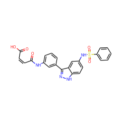 O=C(O)/C=C\C(=O)Nc1cccc(-c2n[nH]c3ccc(NS(=O)(=O)c4ccccc4)cc23)c1 ZINC001772609158