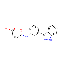 O=C(O)/C=C\C(=O)Nc1cccc(-c2n[nH]c3ccccc23)c1 ZINC001772576212