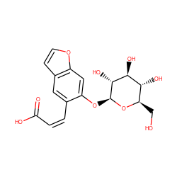 O=C(O)/C=C\c1cc2ccoc2cc1O[C@@H]1O[C@H](CO)[C@@H](O)[C@H](O)[C@H]1O ZINC000034600529