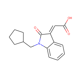 O=C(O)/C=C1/C(=O)N(CC2CCCC2)c2ccccc21 ZINC000049111882