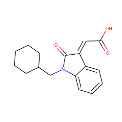 O=C(O)/C=C1/C(=O)N(CC2CCCCC2)c2ccccc21 ZINC000049793045