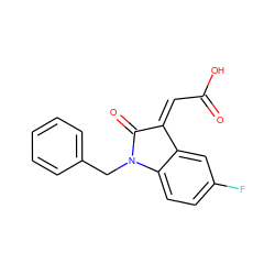 O=C(O)/C=C1/C(=O)N(Cc2ccccc2)c2ccc(F)cc21 ZINC000049053524