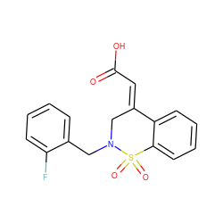 O=C(O)/C=C1\CN(Cc2ccccc2F)S(=O)(=O)c2ccccc21 ZINC000082157044