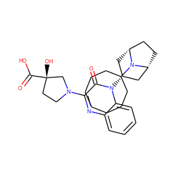 O=C(O)[C@@]1(O)CCN(c2nc3ccccc3n([C@@H]3C[C@@H]4CC[C@H](C3)N4C3CCCCCCC3)c2=O)C1 ZINC000114710344