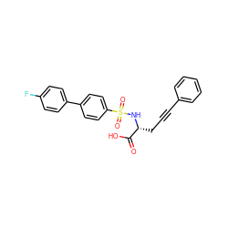 O=C(O)[C@@H](CC#Cc1ccccc1)NS(=O)(=O)c1ccc(-c2ccc(F)cc2)cc1 ZINC000013862404