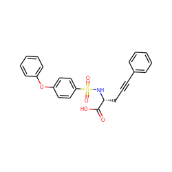 O=C(O)[C@@H](CC#Cc1ccccc1)NS(=O)(=O)c1ccc(Oc2ccccc2)cc1 ZINC000013862402